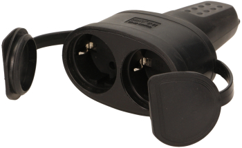 Cupla dubla de cauciuc 2XSchucko 2x250V AC/ 16A IP 44 