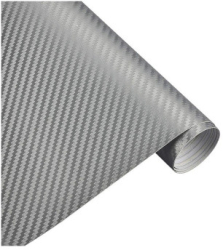 Folie Auto Tuning Autoadeziva Argintiu Carbon Dimensiuni 100x127 cm cu Tehnologie de Eliminare a Bulelor de Aer 