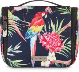 Geanta cosmetice pentru femei Zagatto R Voyager Multicolora 20x17x9 cm Impermeabila Cu agatator si oglinda Organizator Ideala pentru 