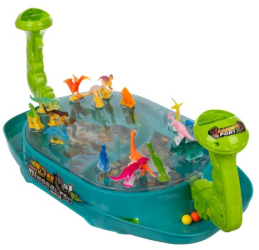 Joc de masa prinderea bilelor Zola 16 dinozauri 24 de bile cu sunete 2 jucatori multicolor 18 x 49 x 22 cm 