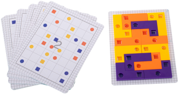 Joc din lemn Zola® puzzle tetris cu cartonase incluse varsta 3 ani + 