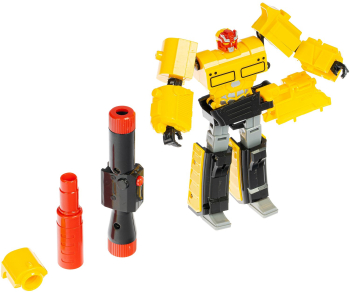 Jucarie creativa 2 in 1 Zola® robot transformare in pistol cu lanterna plastic 15x9x2.5 cm galben 