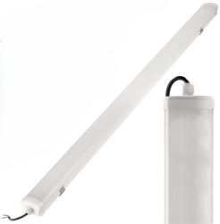 Lampa LED Zola 60 W 4000 K 5400 lm tub tip neon rezistenta la apa IP65 accesorii montare incluse 120 cm alba 