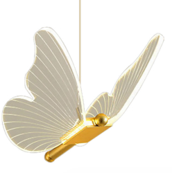 Lustra LED Suspendata Pendul Design in forma de Fluture Dimabila 3 Tipuri de Lumina Calda Neutra si Rece Potrivit pentru Dormitor B 