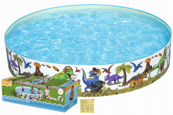Piscina cu perete rigid model dinozauri muzicieni Bestway 1.83 x 0.38 m perete din PVC podea de vinil 