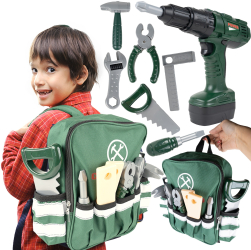Rucsac pentru copii cu unelte Zola burghiu cu baterii 29 x 33 x 11 cm verde 