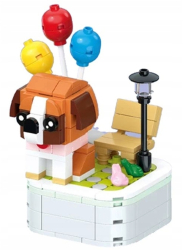 Set de constructie pentru copii si adulti Zola 6 ani + 199 piese catel cu baloane in parc 10.7 x 8.3 x 10.8 cm 