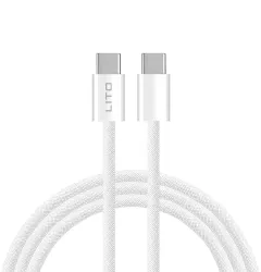 Cablu de Date Type-C la Type-C 60W 2m - Lito LD04 - White 