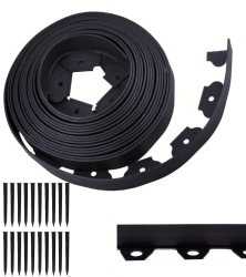 Kit bordura gazon Zola 20 ancore incluse polipropilena latime 4 cm lungime 10 m negru