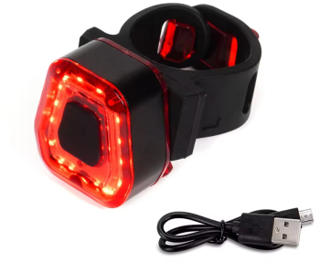 Lampa LED rosie bicicleta pentru spate Zola raza pana la 200 m IPX4 incarcare micro USB 5 moduri de functionare negru/rosu 