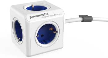 Prelungitor cubic Powercube by Allocacoc 4 prize 1.5m alb/albastru