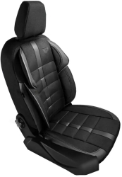Set Huse Scaune Auto Fata/Spate cu Design Ortopedic 11 Piese Universale Culoare Negru cu Gri 