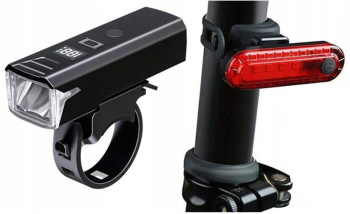 Set lumini pentru bicicleta fata-spate Zola 4 moduri de iluminare LED alb-rosu 400/120 lm ABS 650 mAh rezistente la apa reincarcabil 