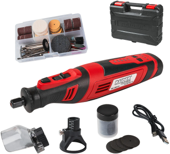 Set mini polizor drept RD-CMG16 8 V 2 Ah 127 accesorii Raider 044116 