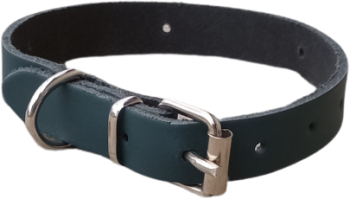 Zgarda albastru mineral piele naturala pentru caini mici 35 x 1 5 cm 