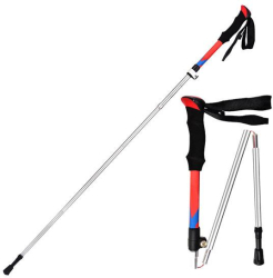 Bat pentru trekking Zola lungime reglabila 107-127 cm din aluminiu rosu 