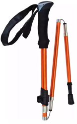 Bat pentru trekking Zola lungime reglabila 90-130 cm pliabil sistem antisoc maner anti-alunecare husa depozitare portocaliu 