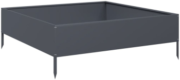 Cadru pentru Strat Inaltat de Gradina pentru Flori sau Plante Metal Gri Antracit 100x100x33 5 cm 