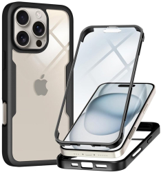 Husa pentru iPhone 16 Pro Max + Folie - Techsuit ColorVerse 360 Series - Black 