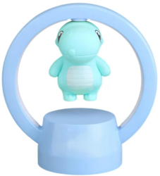 Lampa de veghe Zola dinozaur magnetic plutitor 3 moduri iluminare cablu incarcare USB 12.5 x 7.2 x 14 cm albastra 