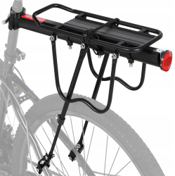 Portbagaj spate pentru bicicleta Zola cu tija de prindere si stop din aluminiu greutate maxima suportata 100 kg 55 x 16 cm 