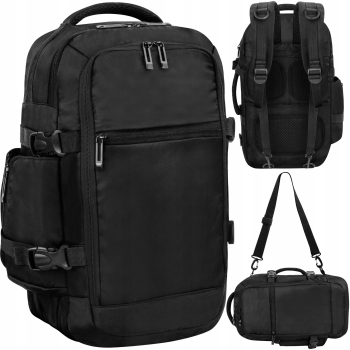 Rucsac/ geanta de calatorie 2 in 1 Zola maner pentru umar captuseala rezistenta 40x20x25 cm negru 
