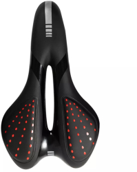 Sa pentru bicicleta Zola din gel extrem de confortabil orificii de ventilatie pe 2 tije 27x16x5 cm negru cu rosu 