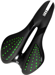 Sa pentru bicicleta Zola din gel extrem de confortabil orificii de ventilatie pe 2 tije 27x16x5 cm negru cu verde 