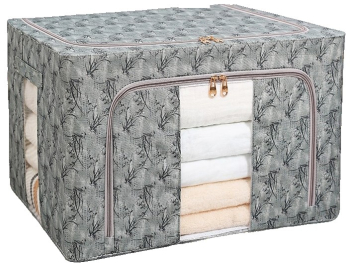 Cutie Depozitare Flippy 66L din Material Textil 50 x 40 x 33 cm pentru Haine si Lenjerii Model Bambus Verde 