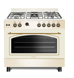 Aragaz Studio Casa FE90 Mixt 4 arzatoare gaz 1 arzator electric 90cm Crem 