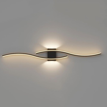 Aplica LED de perete Zola lumina alb rece 6000K 2000 lm aluminiu/acril 60 x 15 x 5.5 cm neagra 