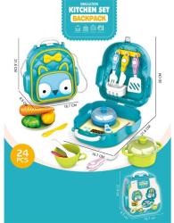 Set bucatarie in rucsac Aragaz si 24 accesorii Albastru 3+ 