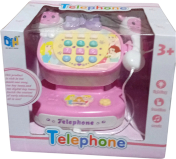 Telefon clasic cu lumini si sunete Roz 3+ 