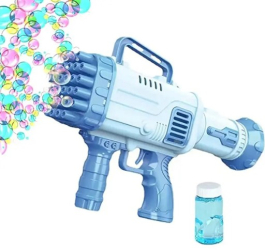 Tun Electric cu Baloane de sapun 32 Gauri Functie Automata Tavita +Solutie baloane inclusa Albastru 3+