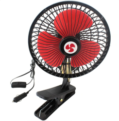 Ventilator portabil pentru masina sau drumetii Zola diametru 17.5 cm 12V unghi de inclinare reglabil fixare clema alimentare priza bri 