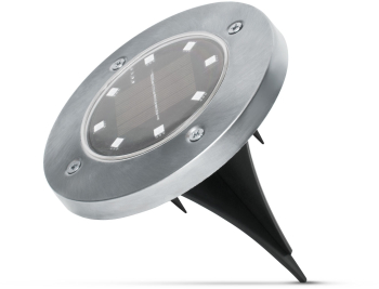 Lampa Solara LED Rotunda pentru Gazon cu Infigere in Sol Diametru 12cm Lumina Alb Natural 