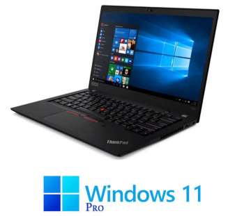 Laptop Touchscreen Lenovo T490s Quad Core i5-8365U 16GB FHD IPS Win 11 Pro 