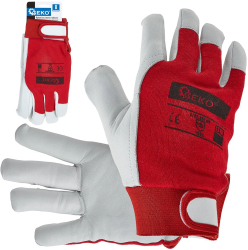 Manusi de lucru din piele de capra velcro marimea 8 Geko G73515 