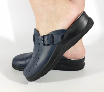 Saboti medicali bleumarini cu gel pe talpa reglabili piele naturala Model Sabina 209006 39 