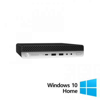 Calculator Refurbished HP ProDesk 600 G5 Mini Intel Core i5-8500T 2.10 - 3.50GHz 8GB DDR4 256GB SSD + Windows 10 Home 