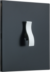Intrerupator metalic Aurora 1Gang 2 Way 10A Negru Mat/Alb 86x86mm doza inclusa VimaGlow 