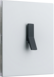 Intrerupator metalic Aurora Y 1Gang 2 Way 10A Alb Mat/Negru 86x86mm doza inclusa VimaGlow 