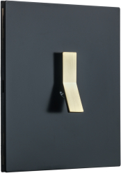 Intrerupator metalic Aurora Y 1Gang 2Way 10A Negru Mat/Gold 86x86mm doza inclusa VimaGlow 