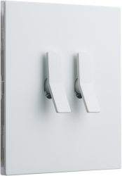 Intrerupator metalic Aurora Y 2Gang 2 Way 10A Alb Mat 86x86mm doza inclusa VimaGlow 