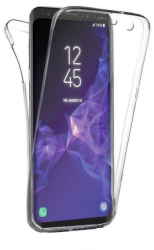 Husa 360 Grade Full cover silicon transparent fata plus spate compatibila cu Samsung Galaxy S9 