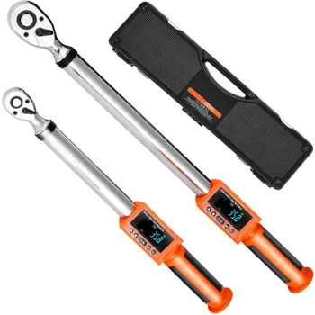 Set 2 Chei dinamometrice electronice 1/2 si 3/8 inch Crom-Vanadiu Afisaj Led 72 dinti precizie 2 Cutie transport 