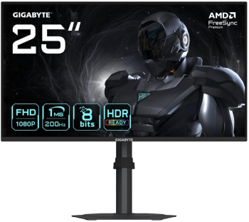 Monitor Gaming IPS LED GIGABYTE 24.5 inch G25F2 Full HD 200Hz 1ms HDR10 HDMI DisplayPort Boxe Pivot (Negru) 
