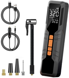 Compresor auto portabil Techstar LW-8018 cu afisaj digital LCD si lanterna LED presiune maxima 10.3 bar 150 PSI baterie reincarcabila 60 