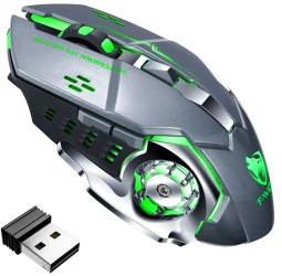 Mouse Wireless ABYZ&trade Q13 Butoane Silentioase Multi-Device 6 butoane programabile Mouse Gaming RGB 2.4GHz DPI 1600 Mouse Fara f 