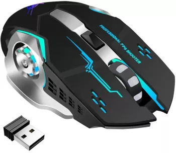 Mouse Wireless ABYZ&trade Q13 Butoane Silentioase Multi-Device 6 butoane programabile Mouse Gaming RGB 2.4GHz DPI 1600 Mouse Fara f 